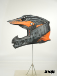 Шлем кроссовый HETOSHI OF836 EXOSS CROSS PRO MX289 цв.Черно-серо-оранжевый Матовый р.S